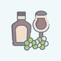 Icon Wine. related to Argentina symbol. doodle style. simple design editable. simple illustration vector