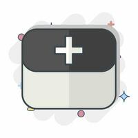 Icon First Aid Kit. related to Spare Parts symbol. comic style. simple design editable. simple illustration vector