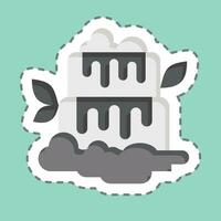 Sticker line cut Falls. related to Argentina symbol. simple design editable. simple illustration vector