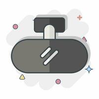 Icon Rear View Mirror. related to Spare Parts symbol. comic style. simple design editable. simple illustration vector