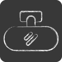 Icon Rear View Mirror. related to Spare Parts symbol. chalk Style. simple design editable. simple illustration vector