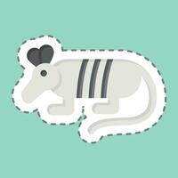 Sticker line cut Armadillo. related to Argentina symbol. simple design editable. simple illustration vector