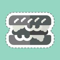 Sticker line cut Choripan. related to Argentina symbol. simple design editable. simple illustration vector