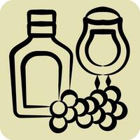 Icon Wine. related to Argentina symbol. hand drawn style. simple design editable. simple illustration vector