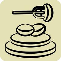 Icon Provolone. related to Argentina symbol. hand drawn style. simple design editable. simple illustration vector