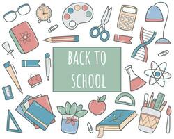 Back to school hand drawn banner vector
