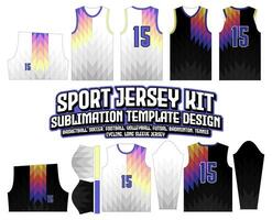 Traditional Triangle Multicolor Jersey Design Sportswear Template vector