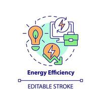 Editable energy efficiency icon concept, isolated vector, sustainable office thin line illustration. vector