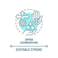 Offer alternatives soft blue concept icon. Find solution. Different option. Customer service. Successful sale. Round shape line illustration. Abstract idea. Graphic design. Easy to use vector