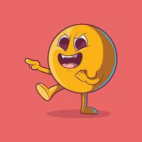 Emoji character laughing out loud vector illustration. Communication, chat, funny design concept.