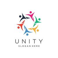 Team work logo design with modern unique concept vector