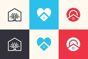 Set of House element logo design icon vector with creative idea