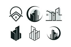 conjunto de casa elemento logo diseño icono vector con creativo idea