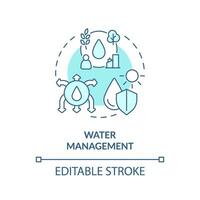 Editable water management icon representing heatflation concept, isolated vector, linear illustration of solutions to global warming. vector