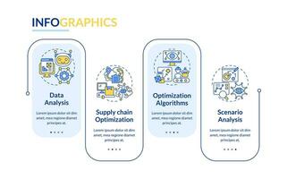 Colorful 2D overproduction vector infographics template with linear icons concept, data visualization with 4 steps, process timeline chart.