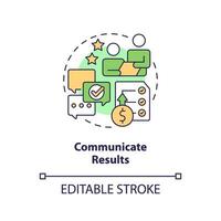 Communicate results concept icon. Share financial information. Accounting importance abstract idea thin line illustration. Isolated outline drawing. Editable stroke vector