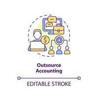 Outsource concept icon. Hire third-party specialist. Business accounting management abstract idea thin line illustration. Isolated outline drawing. Editable stroke vector