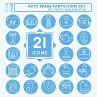 Icon Set Auto Spare Parts. related to Spare Parts symbol. blue eyes style. simple design editable. simple illustration vector