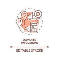 Economic implications terracotta concept icon. Vulnerability in supply chain abstract idea thin line illustration. Isolated outline drawing. Editable stroke vector