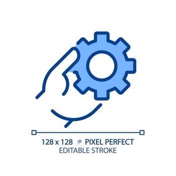 lugar de trabajo Interacción mejoramiento píxel Perfecto rgb color icono. trabajo relación gestión. optimizar comunicación. aislado vector ilustración. sencillo lleno línea dibujo. editable carrera