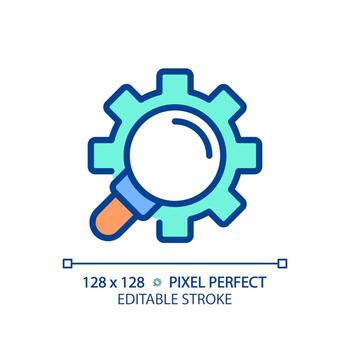 extendido buscar píxel Perfecto rgb color icono. buscar motor investigación personalización filtrado respuestas avanzado buscar. aislado vector ilustración. sencillo lleno línea dibujo. editable carrera