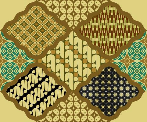 Seamless design of Indonesian batik pattern named SEKARJAGAD. Traditionally applied on cloth for fashion. Batik texture number 08.