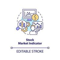 Stock market indicator concept icon. Prices bouncing. Economic analysis key abstract idea thin line illustration. Isolated outline drawing. Editable stroke vector