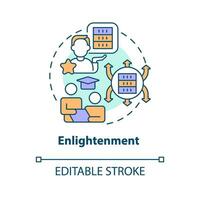 Enlightenment concept icon. Data organization skills. ICT literacy level abstract idea thin line illustration. Isolated outline drawing. Editable stroke vector
