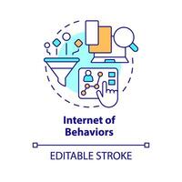 Internet of behaviors concept icon. Activity analyzing. Information technology trend abstract idea thin line illustration. Isolated outline drawing. Editable stroke vector