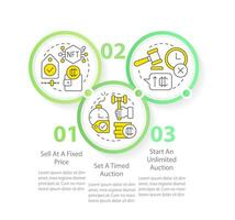 NFTs minting process circle infographic template. Technology. Data visualization with 5 steps. Editable timeline info chart. Workflow layout with line icons vector