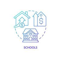 Top rated schools blue gradient concept icon. Advantageous relocation. Convenient neighborhoods benefit abstract idea thin line illustration. Isolated outline drawing vector