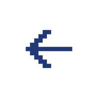 Leftwards arrow pixelated RGB color ui icon. Pressing left. Setting menu. Simplistic filled 8bit graphic element. Retro style design for arcade, video game art. Editable vector isolated image