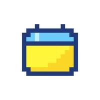 Calendar pixelated RGB color ui icon. Reminder application. Scheduling experience. Simplistic filled 8bit graphic element. Retro style design for arcade, video game art. Editable vector isolated image