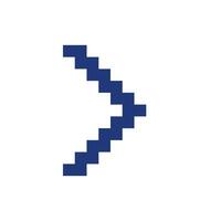 Right arrow pixelated RGB color ui icon. Navigation direction. Pointing sign. Simplistic filled 8bit graphic element. Retro style design for arcade, video game art. Editable vector isolated image