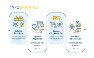 Verbal memorizing methods rectangle infographic template. Train brain. Data visualization with 5 steps. Editable timeline info chart. Workflow layout with line icons vector