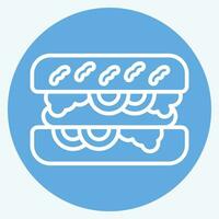 Icon Choripan. related to Argentina symbol. blue eyes style. simple design editable. simple illustration vector