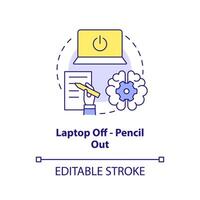 Note taking technique concept icon. Learning style. Hand writing boost memorization abstract idea thin line illustration. Isolated outline drawing. Editable stroke vector