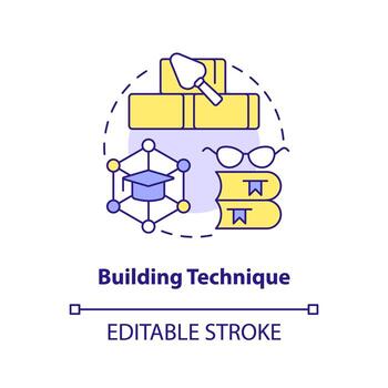 Building memory technique concept icon. Associative learning. Memorize information abstract idea thin line illustration. Isolated outline drawing. Editable stroke vector