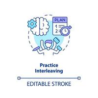 Focus on multitasking learning concept icon. Interleaving memory method. Productivity abstract idea thin line illustration. Isolated outline drawing. Editable stroke vector