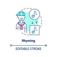 Rhyming memorization techniques concept icon. Retain information. Brain training abstract idea thin line illustration. Isolated outline drawing. Editable stroke vector