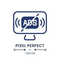 Ad-free streaming black solid desktop icon. Uninterrupted viewing. Access payment. Pixel perfect 128x128, outline 4px. Silhouette symbol on white space. Glyph pictogram. Isolated vector image