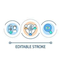 Control employee performance loop concept icon. Boost worker productivity. Human resources management abstract idea thin line illustration. Isolated outline drawing. Editable stroke vector