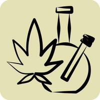 Icon Marijuana. related to Addiction Dictionary symbol. hand drawn style. simple design editable. simple illustration vector