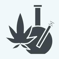 icono marijuana. relacionado a adiccion diccionario símbolo. glifo estilo. sencillo diseño editable. sencillo ilustración vector