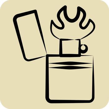 icono piromanía. relacionado a adiccion diccionario símbolo. mano dibujado estilo. sencillo diseño editable. sencillo ilustración vector