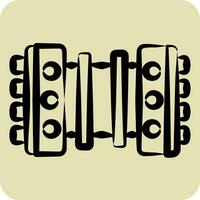 Icon Bandoneon. related to Argentina symbol. hand drawn style. simple design editable. simple illustration vector