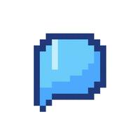 Comment pixelated RGB color ui icon. Reply to social media post. Send message. Simplistic filled 8bit graphic element. Retro style design for arcade, video game art. Editable vector isolated image
