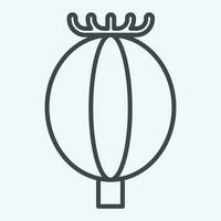 Icon Opium. related to Addiction Dictionary symbol. line style. simple design editable. simple illustration vector