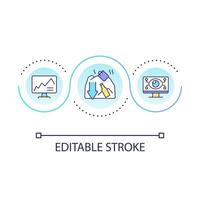 Optimization process loop concept icon. Remote monitoring. Reduce consumption. Environment control abstract idea thin line illustration. Isolated outline drawing. Editable stroke vector