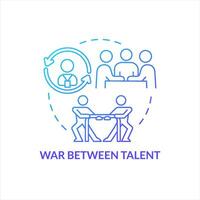 War between talent blue gradient concept icon. Workers competition. Employee engagement. Workforce retention abstract idea thin line illustration. Isolated outline drawing vector